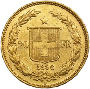 Switzerland, 20 Francs Bern 1896