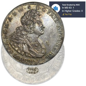 August II the Strong, Thaler Dresden 1716 IGS - NGC MS63 - SUPERB