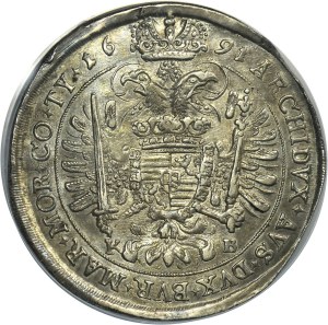 Hongrie, Léopold Ier, Thaler Kremnica 1691 KB - NGC AU55 - NICE