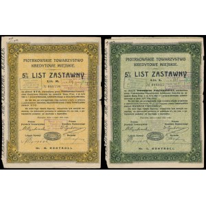 TKM Piotrków, 5% list zastawny, 100 zł i 250 zł 1925 - zestaw 2 szt.