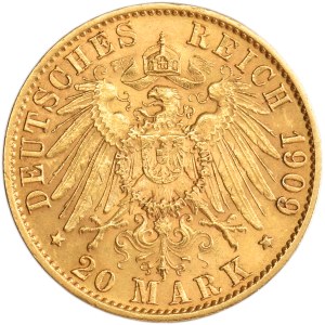 Germany, Kingdom of Prussia, Wilhelm II, 20 Mark Berlin 1909 A
