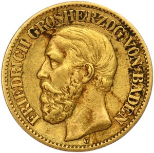 Allemagne, Grand-Duché de Bade, Frédéric Ier, 10 marks Karlsruhe 1875 G