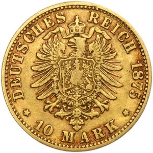Allemagne, Grand-Duché de Bade, Frédéric Ier, 10 marks Karlsruhe 1875 G