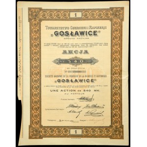 Cukrownia i Rafineria Gosławice S.A., 540 mkp 1923, Emisja VI - RZADKA