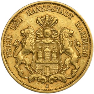 Germany, Free City of Hamburg, 20 Mar 1884 J