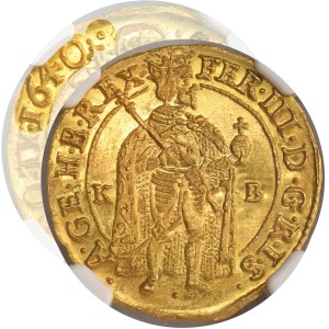 Hungary, Ferdinand III, Ducat Kremnitz 1640 KB - NGC MS67 - RARE
