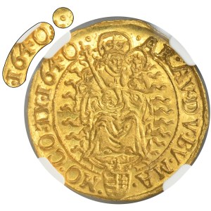 Hungary, Ferdinand III, Ducat Kremnitz 1640 KB - NGC MS67 - RARE