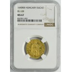 Hungary, Ferdinand III, Ducat Kremnitz 1640 KB - NGC MS67 - RARE