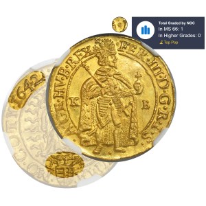 Hungary, Ferdinand III, Ducat Kremnitz 1642 KB - NGC MS66 - RARE