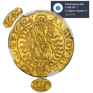 Hungary, Ferdinand III, Ducat Kremnitz 1642 KB - NGC MS66 - RARE