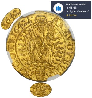 Hungary, Ferdinand III, Ducat Kremnitz 1642 KB - NGC MS66 - RARE