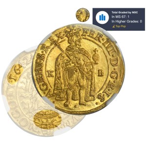 Hungary, Ferdinand III, Ducat Kremnitz 1642 KB - NGC MS67 - RARE