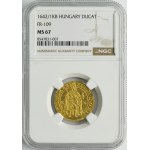 Hungary, Ferdinand III, Ducat Kremnitz 1642 KB - NGC MS67 - RARE