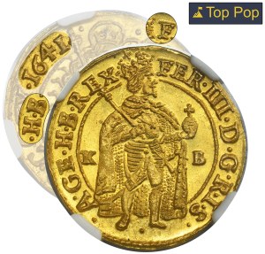 Hungary, Ferdinand III, Ducat Kremnitz 1641 KB - NGC MS67 - RARE