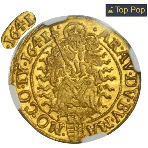 Hungary, Ferdinand III, Ducat Kremnitz 1641 KB - NGC MS67 - RARE