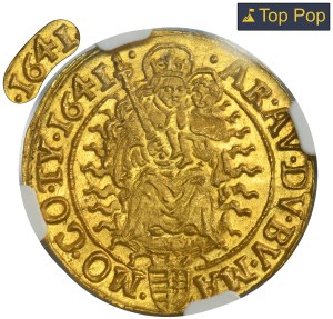 Hungary, Ferdinand III, Ducat Kremnitz 1641 KB - NGC MS67 - RARE