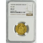 Hungary, Ferdinand III, Ducat Kremnitz 1641 KB - NGC MS67 - RARE
