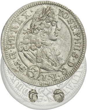 Silesia, Habsburg rule, Joseph I, 3 Kreuzer Breslau 1707 FN