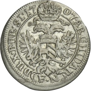 Silesia, Habsburg rule, Joseph I, 3 Kreuzer Breslau 1707 FN