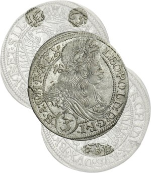 Silesia, Habsburg rule, Leopold I, 3 Kreuzer Glatz 1665 FBL - RARE