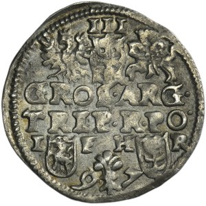 Zygmunt III Waza, Trojak Poznań 1597 - data rozdzielona kwiatkiem