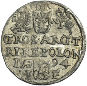 Sigismund III Vasa, 3 Groschen Olkusz 1594 - RARE
