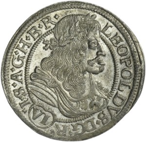 Silesia, Habsburg rule, Leopold I, 6 Kreuzer Oppeln 1676 FIK - RARE