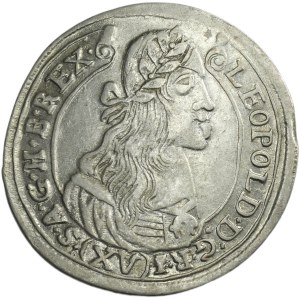 Hungary, Leopold I, 15 Kreuzer Kremintz 1676 KB