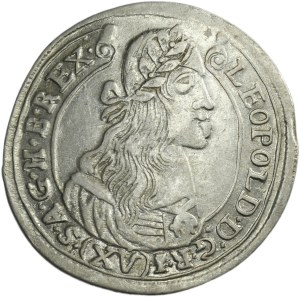 Hungary, Leopold I, 15 Kreuzer Kremintz 1676 KB