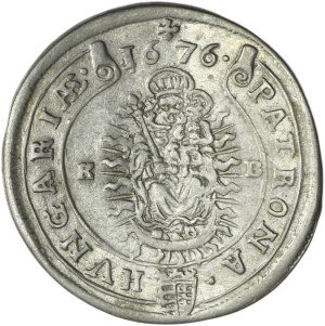 Hungary, Leopold I, 15 Kreuzer Kremintz 1676 KB