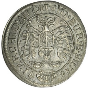 Silesia, Habsburg rule, Leopold I, 6 Kreuzer Oppeln 1681 FIK - RARE