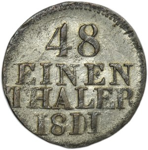 Allemagne, Royaume de Saxe, Frédéric Auguste Ier, 1/48e Thaler Dresden 1811 H