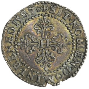 Henry III of France, 1/2 Franc Poitiers 1587 G