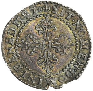 Henry III of France, 1/2 Franc Poitiers 1587 G