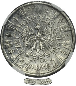 Pilsudski, 2 gold 1936 - RARE - NGC UNC DETAILS
