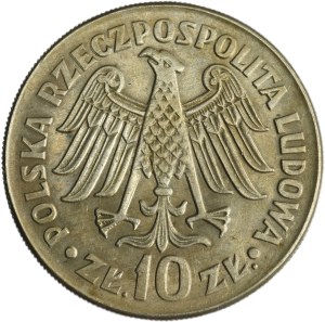 DESTRUKT, 10 złotych 1964 Kazimierz Wielki - wypukły napis na awersie