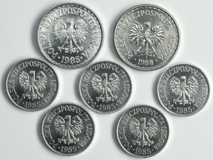 Zestaw, DESTRUKT, 20 groszy i 1 złoty (7 szt.)