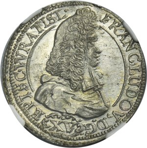 Silesia, Duchy of Neisse, Franz Ludwig von Pfalz-Neuburg, 15 Kreuzer Neisse 1694 LPH - NGC MS63