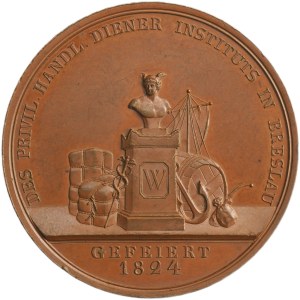 Silesia, Medal 50th Anniversary of the Institute of Commercial Representatives Breslau 1824 - VERY RARE