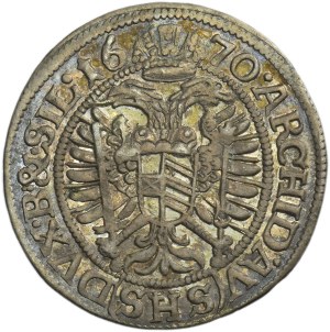 Silesia, Habsburg rule, Leopold I, 3 Kreuzer Breslau 1670 SHS