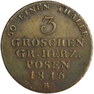 Grand Duchy of Posen, 3 groschen Breslau 1816 B