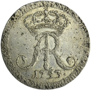 Augustus III of Poland, 1/24 Thaler Leipzig 1753 L - RARE, monogram