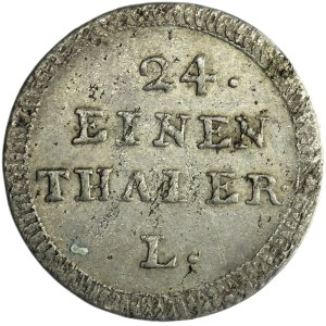 Augustus III of Poland, 1/24 Thaler Leipzig 1753 L - RARE, monogram