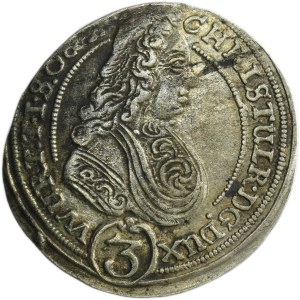 Silésie, Duché d'Olesnica, Chrystian Ulryk, 3 Krajcary Olesnica 1702 CVL