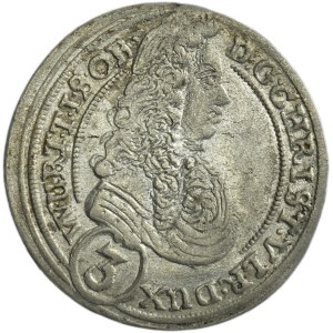Silesia, Duchy of Oels, Christian Ulreich I, 3 Kreuzer Oels 1696 LL