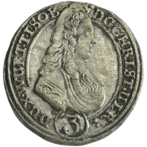 Silesia, Duchy of Oels, Christian Ulreich I, 3 Kreuzer Oels 1698 LL
