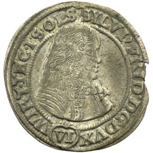 Silesia, Duchy of Oels, Sylvius Friedrich, 6 Kreuzer Oels 1674 SP