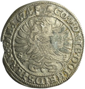 Silesia, Duchy of Oels, Sylvius Friedrich, 6 Kreuzer Oels 1674 SP