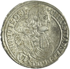 Silesia, Duchy of Bernstadt, Christian Ulrich, 6 Kreuzer Bernstadt 1679 - VERY RARE