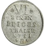 Silesia, Prussian rule, Friedrich II, 1/6 Thaler Breslau 1751 B
